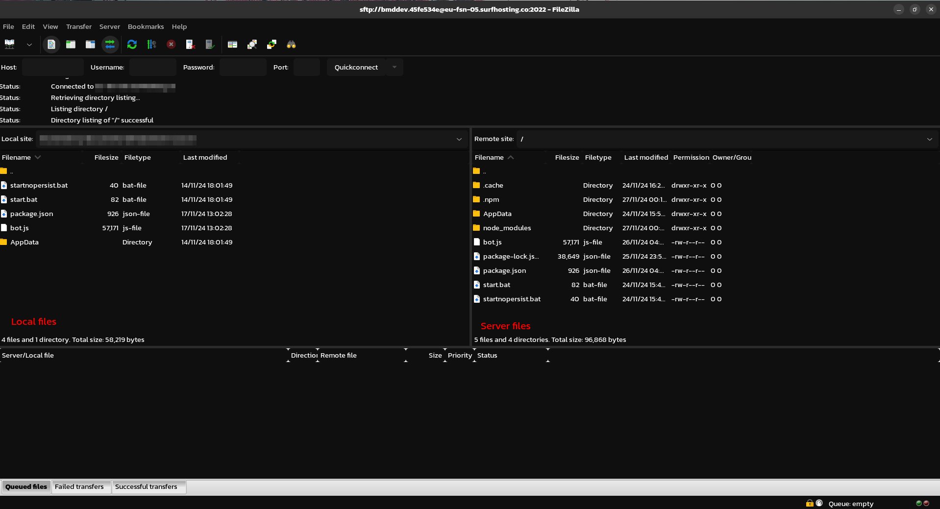 Example using a Pterodactyl panel